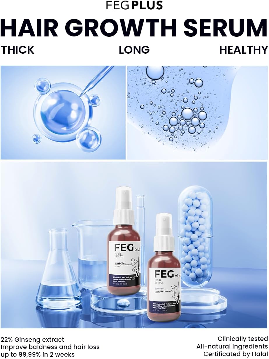 FEG PLUS Minoxidil Hair & Beard Growth Serum