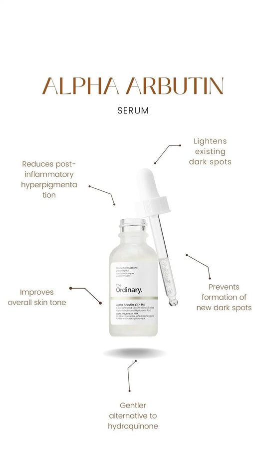 The Ordinary Alpha Arbutin 2% + HA Serum to reduce Dark Spots & Pigmentation