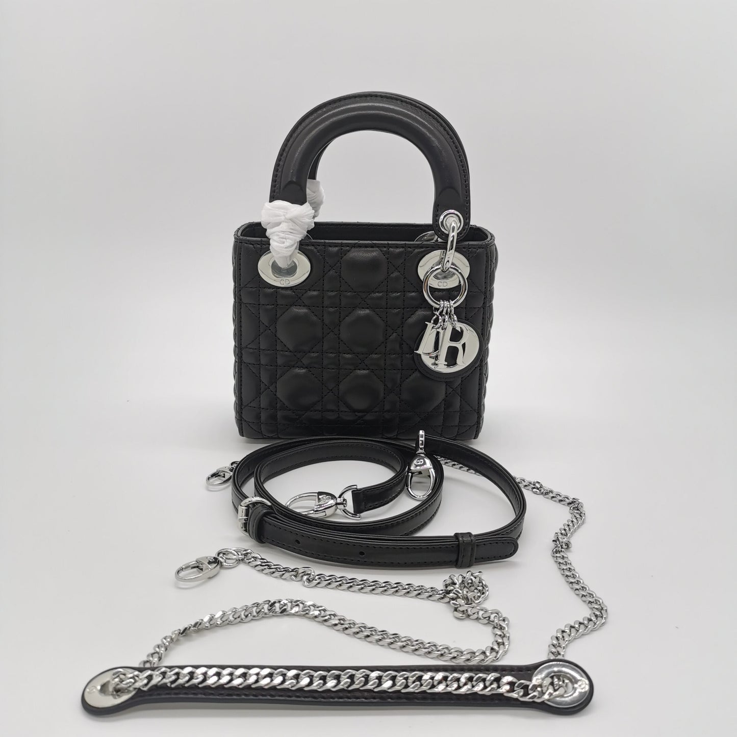 Mini Lady Dior Black Leather Bag โ Timeless Elegance in a Chic Package